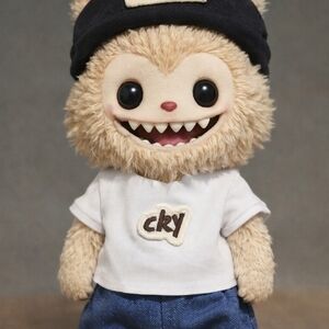Labubu Fashion.  DOLL NOT INCLUDED White Shirt with Blue Jeans And Hat